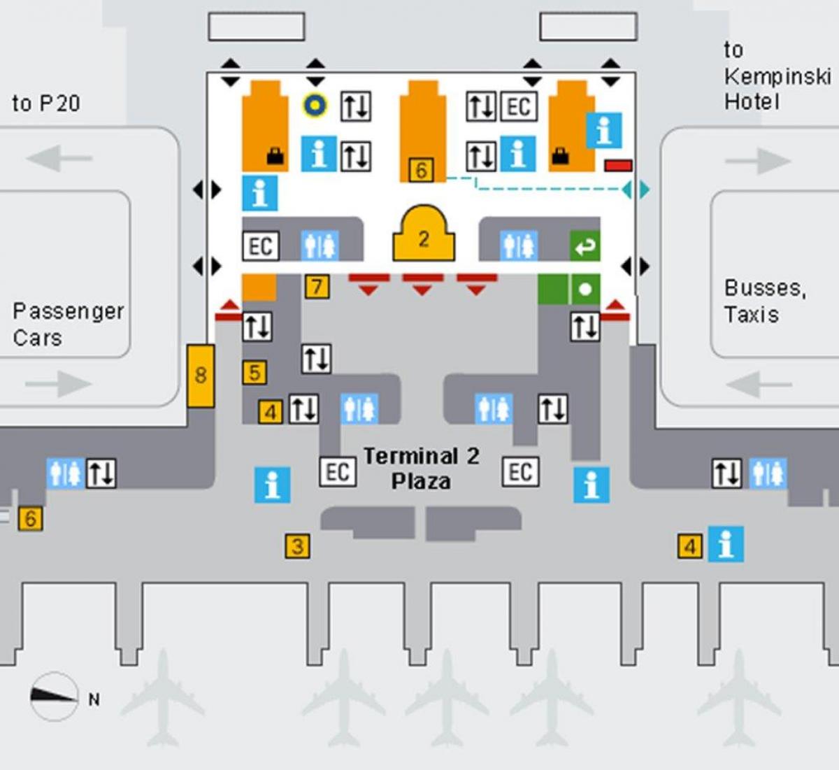 Mapa minhenu aerodrom dolascima