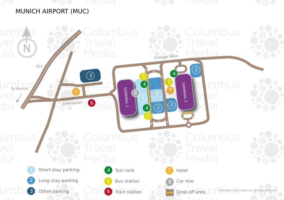 Mapa minhenu aerodrom željeznička stanica