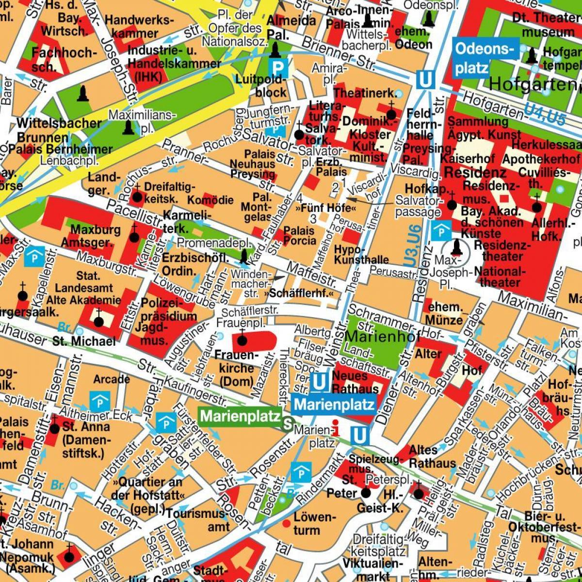 ulična mapa za munich u centru grada
