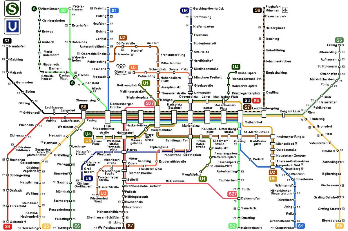 mapa metroa minhenu njemačkoj