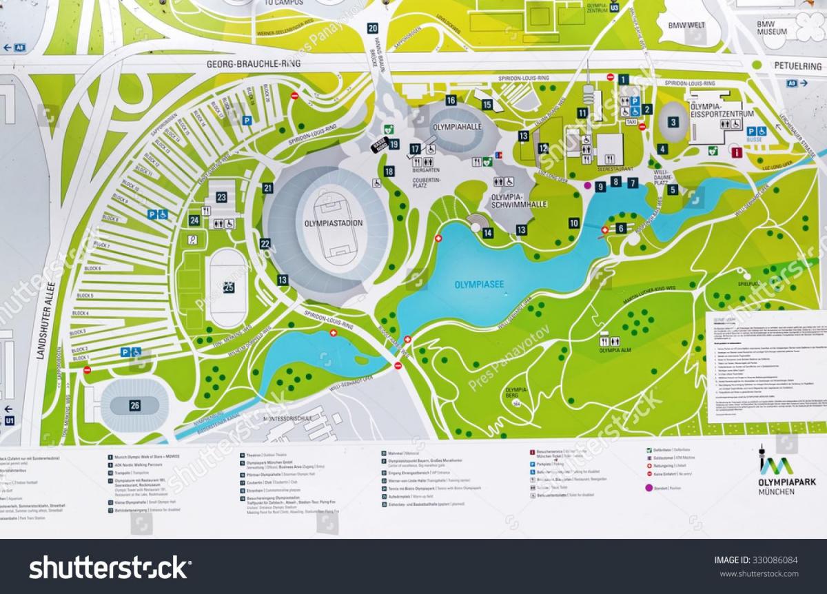 Mapa minhenu olimpijski park