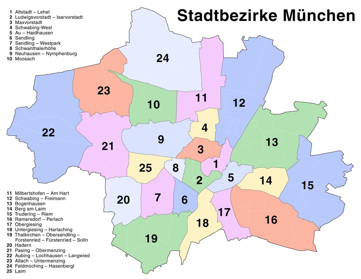 mapa minhenu predgrađa