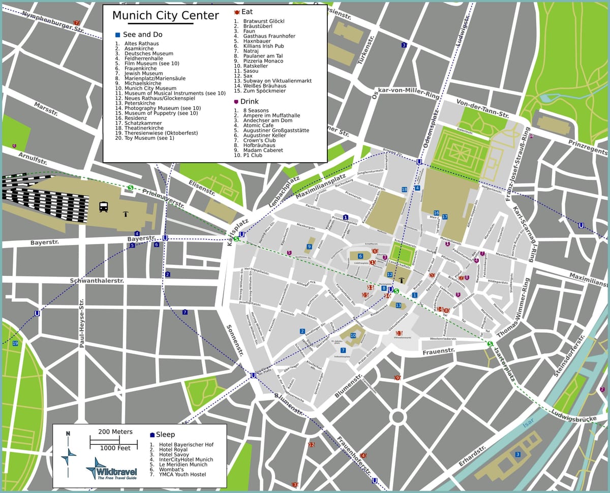 turističke mapu minhenu atrakcije