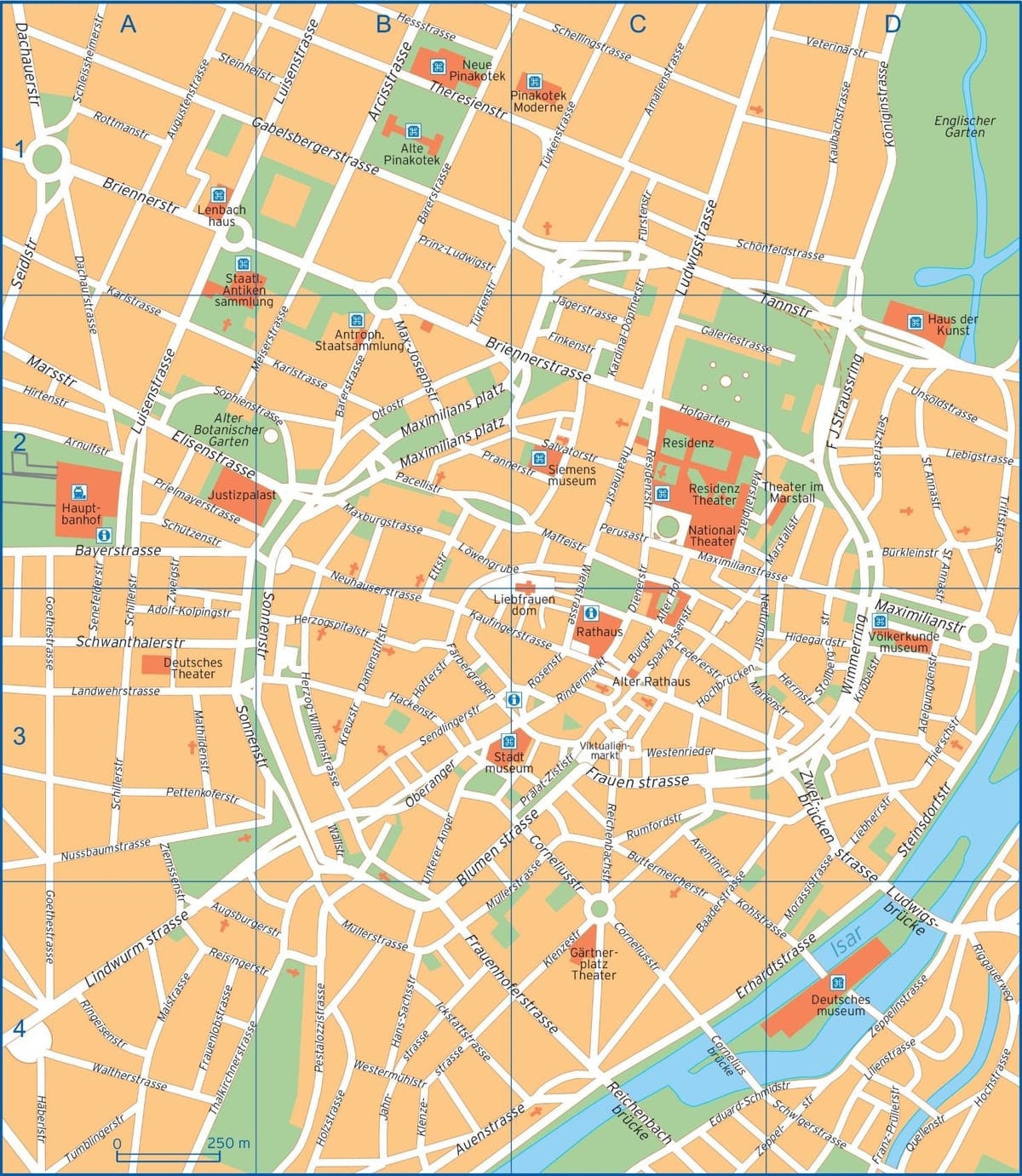 ulična mapa minhenu njemačkoj