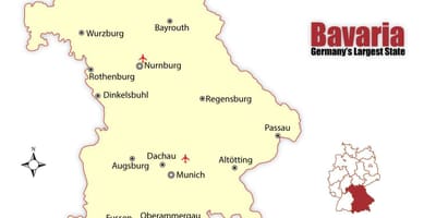 Mapa nemačkoj pokazuje minhenu